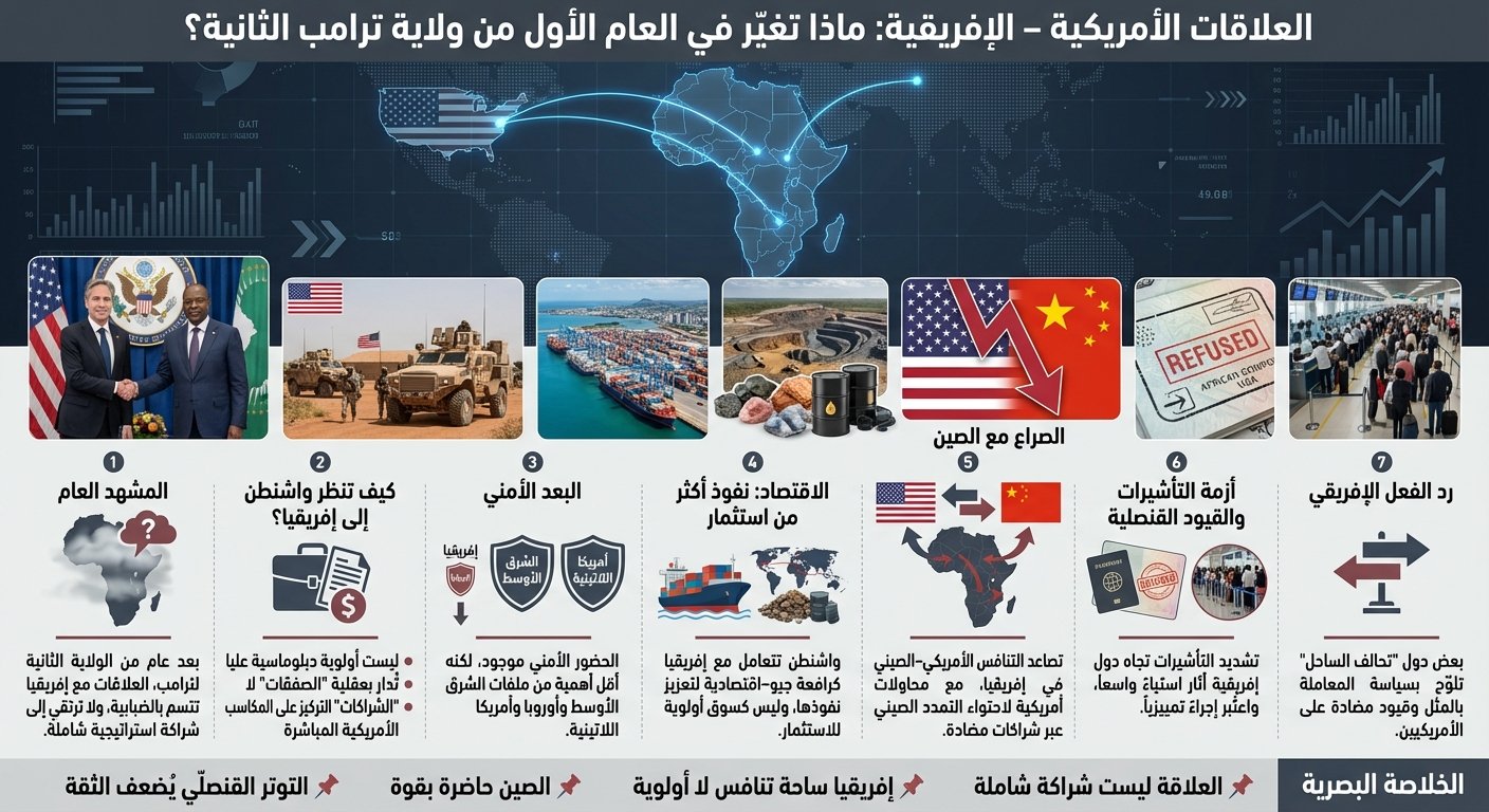 العلاقات الأمريكية الإفريقية: قراءة في محصلة العام الأول من الولاية الرئاسية الثانية لدونالد ترامب