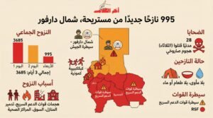 الهجرة الدولية: 995 نازحا جديدا من منطقة مستريحة بشمال دارفور