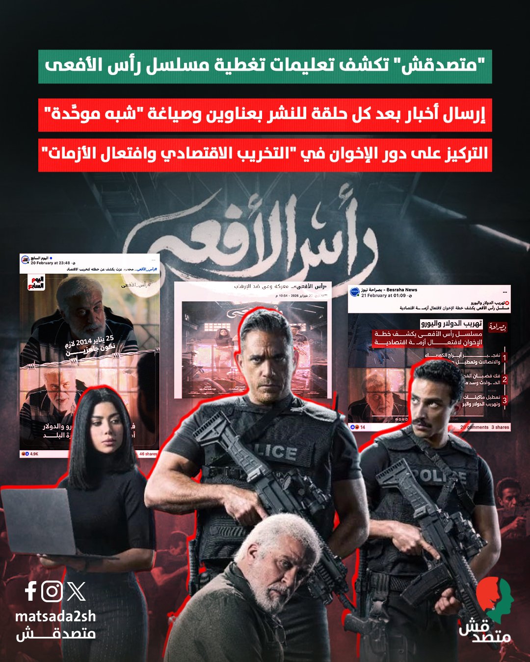 توجيهات أمنية لتنسيق تغطية مسلسل “رأس الأفعى” في رمضان 2026