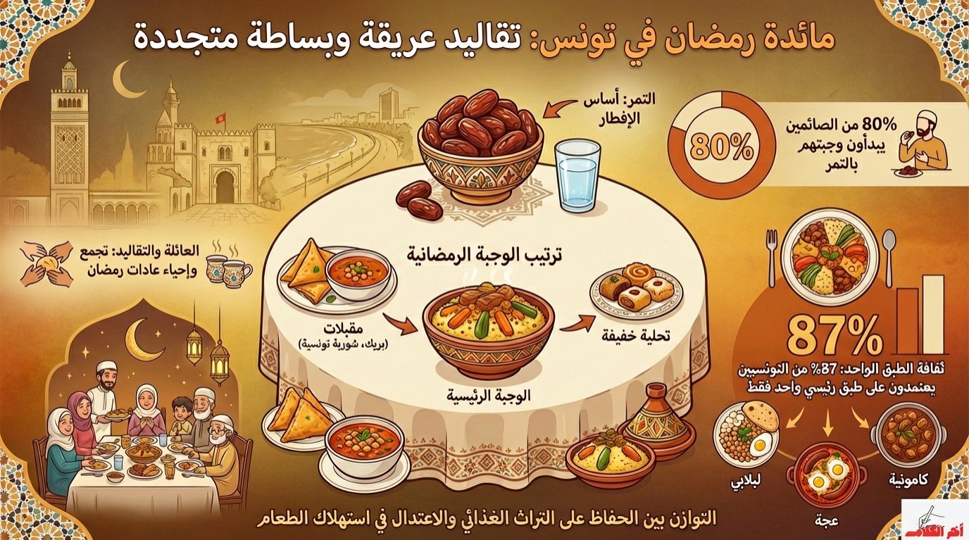 المائدة الرمضانية في تونس.. تمسك بالتقاليد ونزعة متصاعدة نحو البساطة