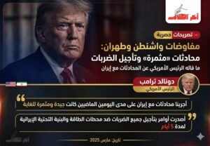 عاجل …. واشنطن وطهران تفتحان باب التهدئة