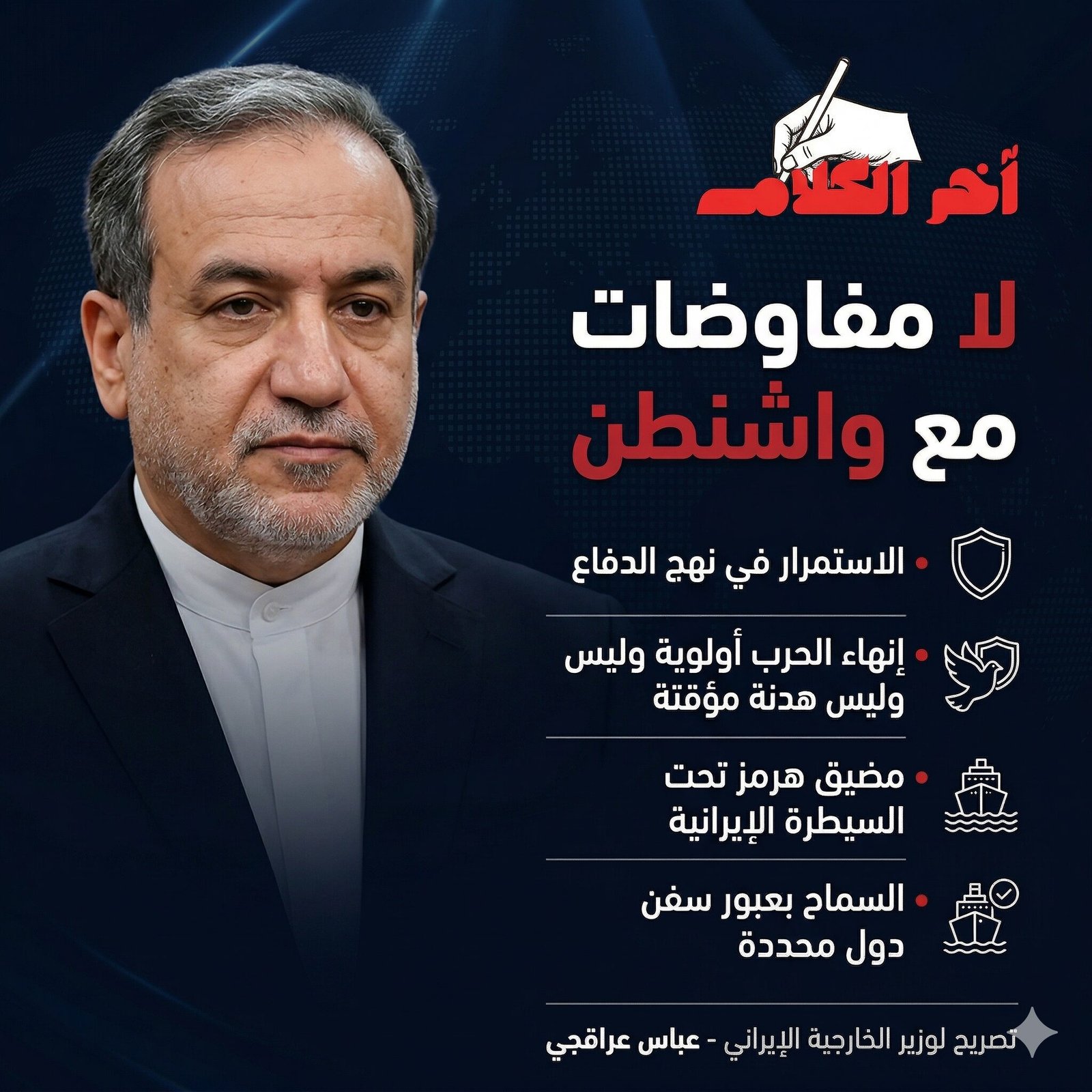 وزير خارجية إيران: لا مفاوضات مع الولايات المتحدة