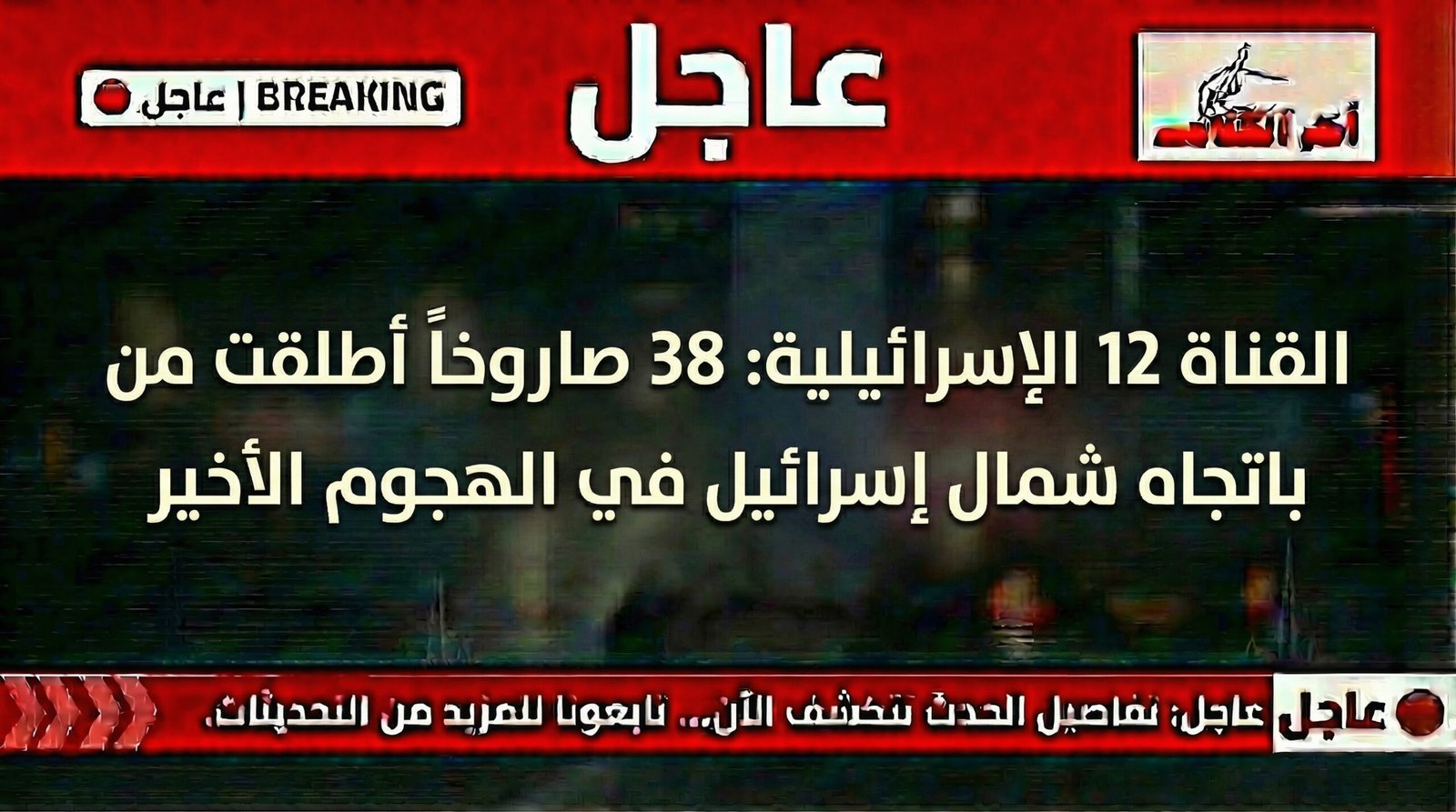 إطلاق 38 صاروخاً من لبنان نحو شمال إسرائيل