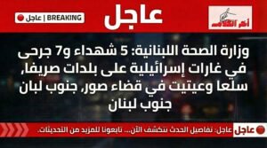 شهداء و7 جرحى في غارات إسرائيلية على بلدات جنوب لبنان بقضاء صور