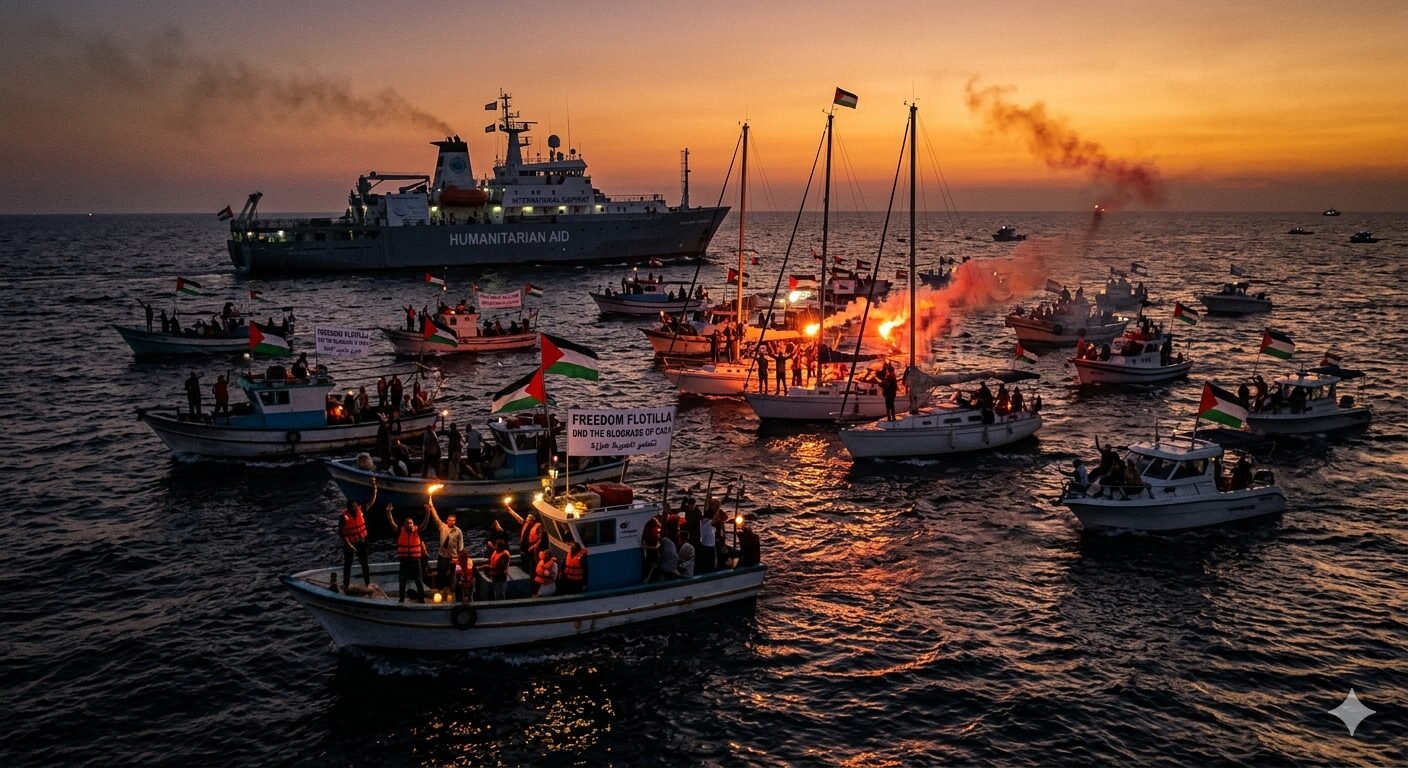 أسطول الصمود يبحر من صقلية نحو غزة لكسر الحصار رغم المخاطر