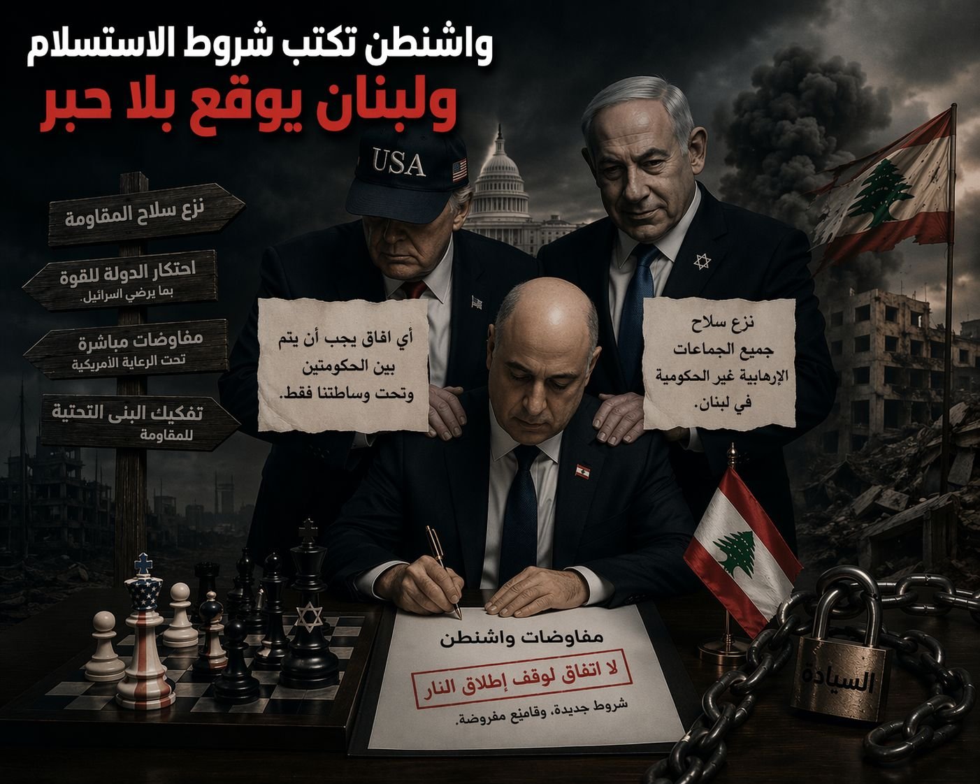 واشنطن تكتب شروط الاستسلام ولبنان يوقّع بلا حبر