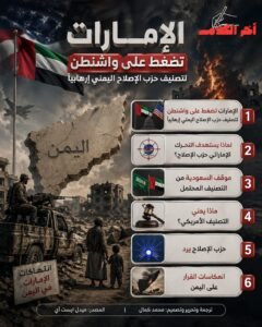 الإمارات تضغط على واشنطن لتصنيف حزب الإصلاح اليمني إرهابياً