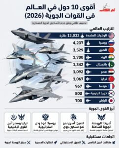 أقوى 10 دول في العالم في القوات الجوية (2026)