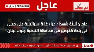 عاجل | 3 شهداء في غارة إسرائيلية تستهدف مبنى سكنيًا جنوب لبنان