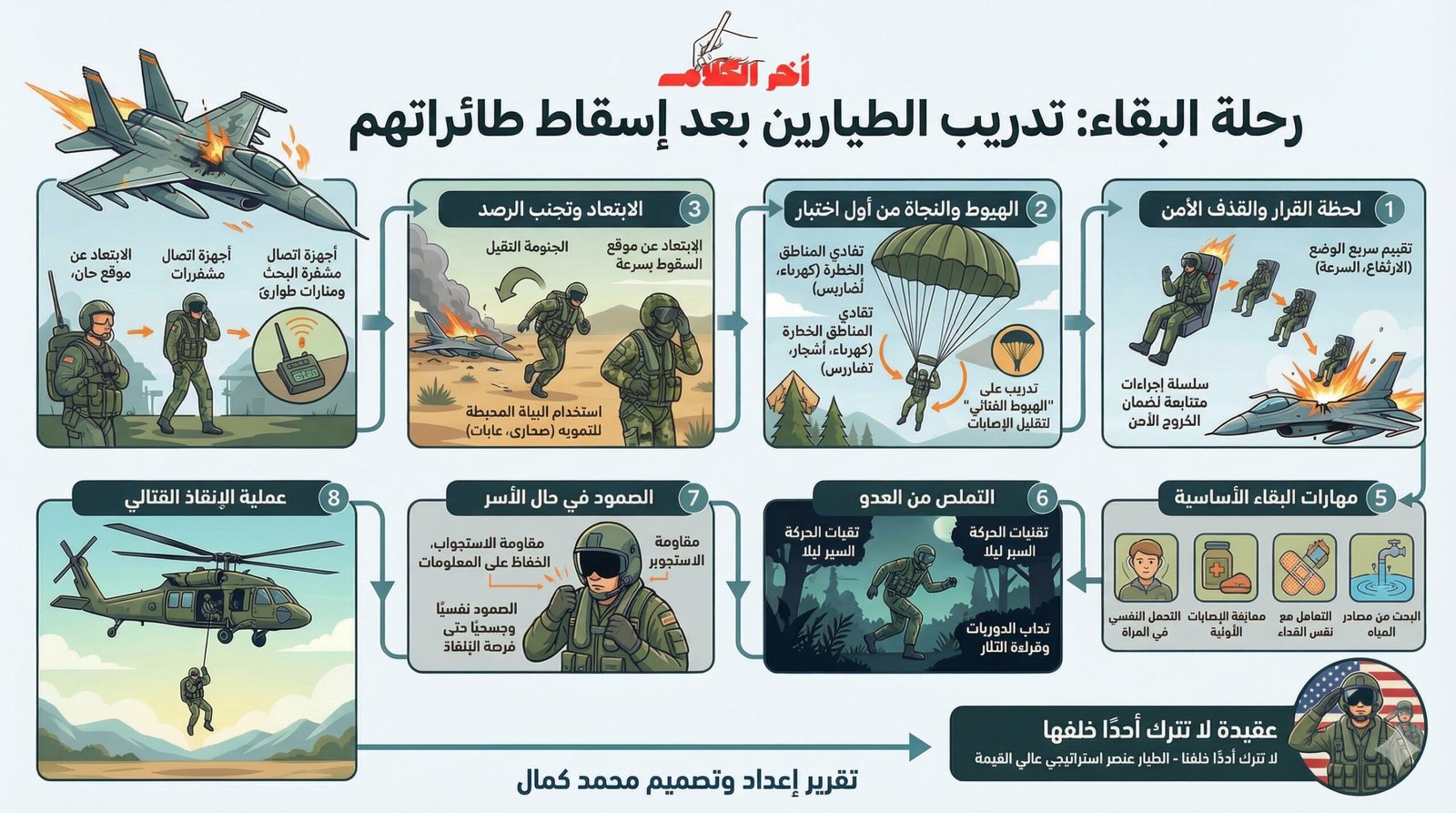 من قمرة القيادة إلى قلب الخطر: كيف ينجو الطيار المقاتل بعد إسقاط طائرته؟