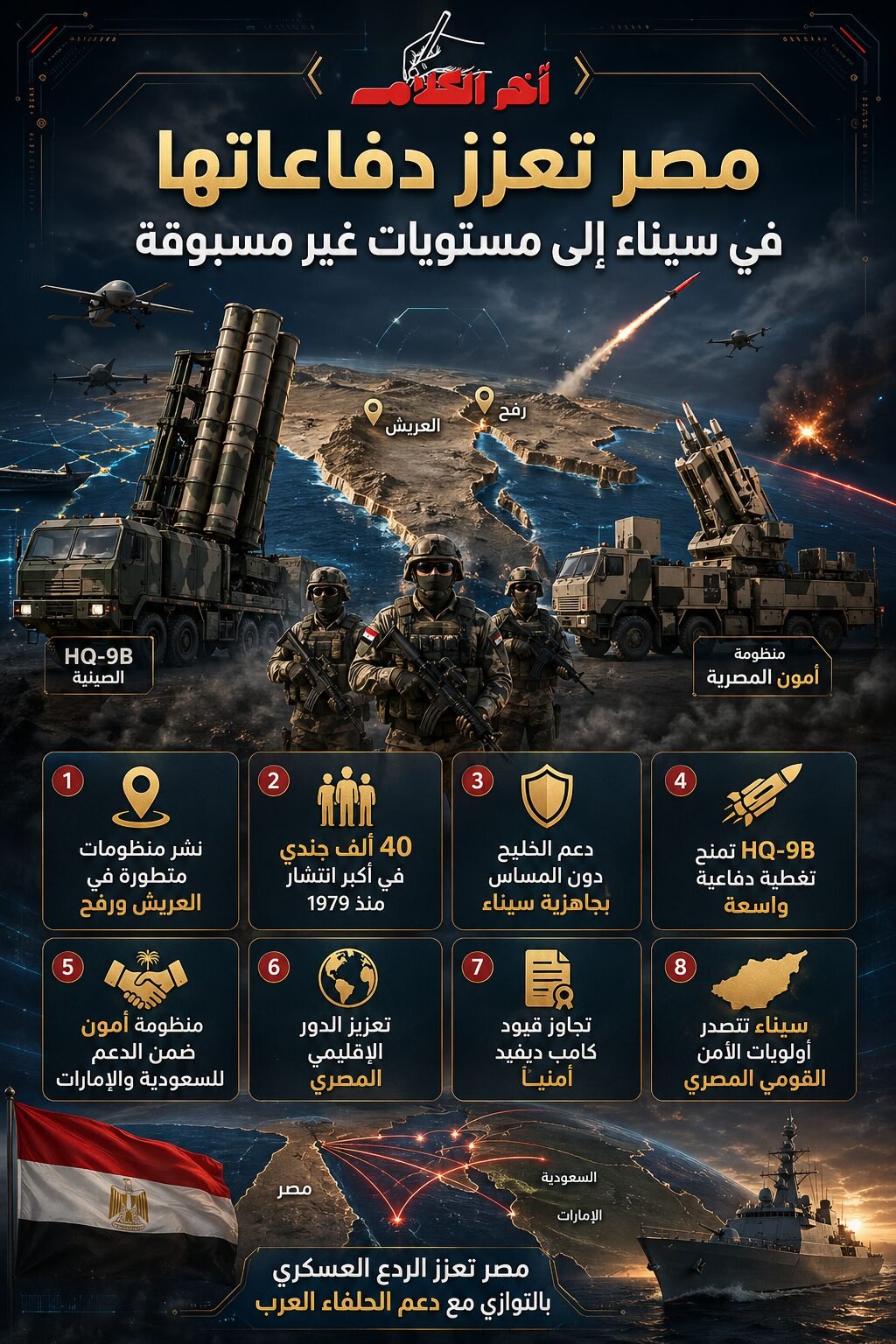 مصر تعزز دفاعاتها في سيناء إلى مستويات غير مسبوقة