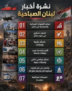 نشرة أخبار لبنان الصباحية