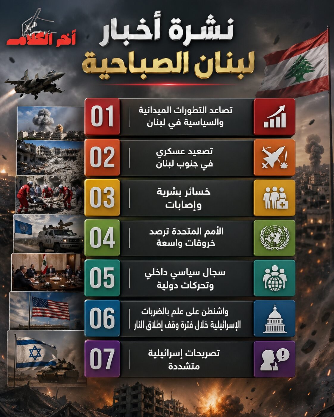 نشرة أخبار لبنان الصباحية