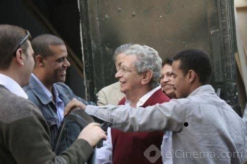 مع مهندس الديكور الراحل حامد حمدان في فيلم هي فوضى 