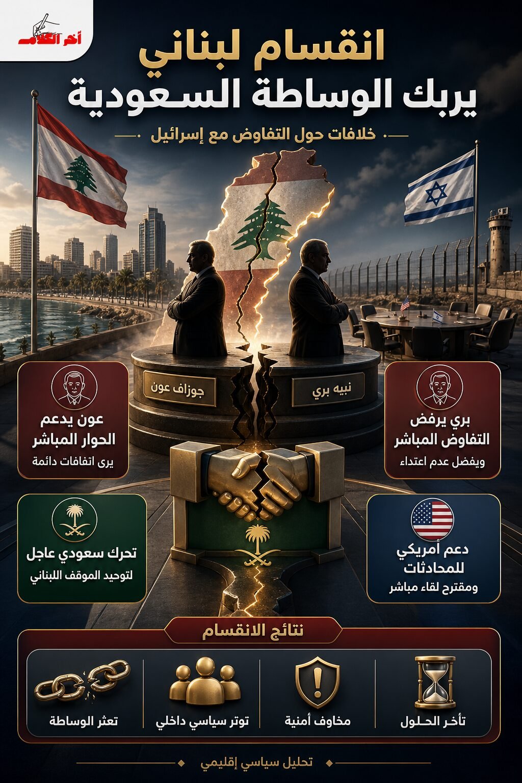الانقسامات اللبنانية بشأن التفاوض مع إسرائيل تعرقل جهود الوساطة السعودية