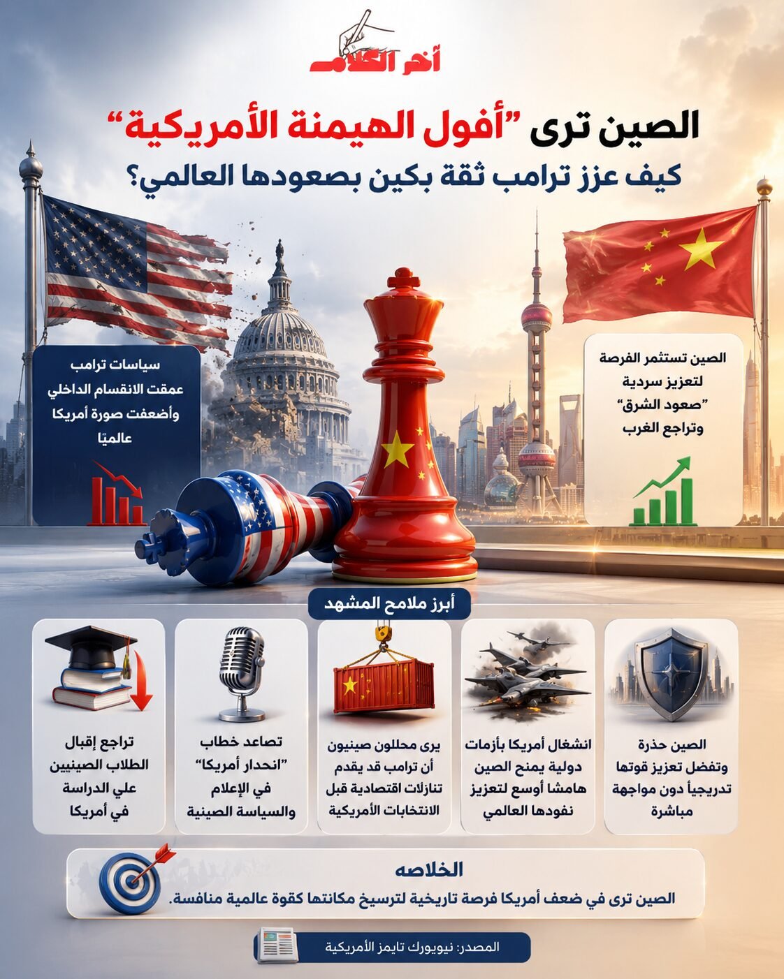 الصين ترى أفول الهيمنة الأمريكية
