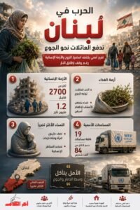 تقرير أممي: الحرب في لبنان تدفع العائلات للبحث عن الطعام