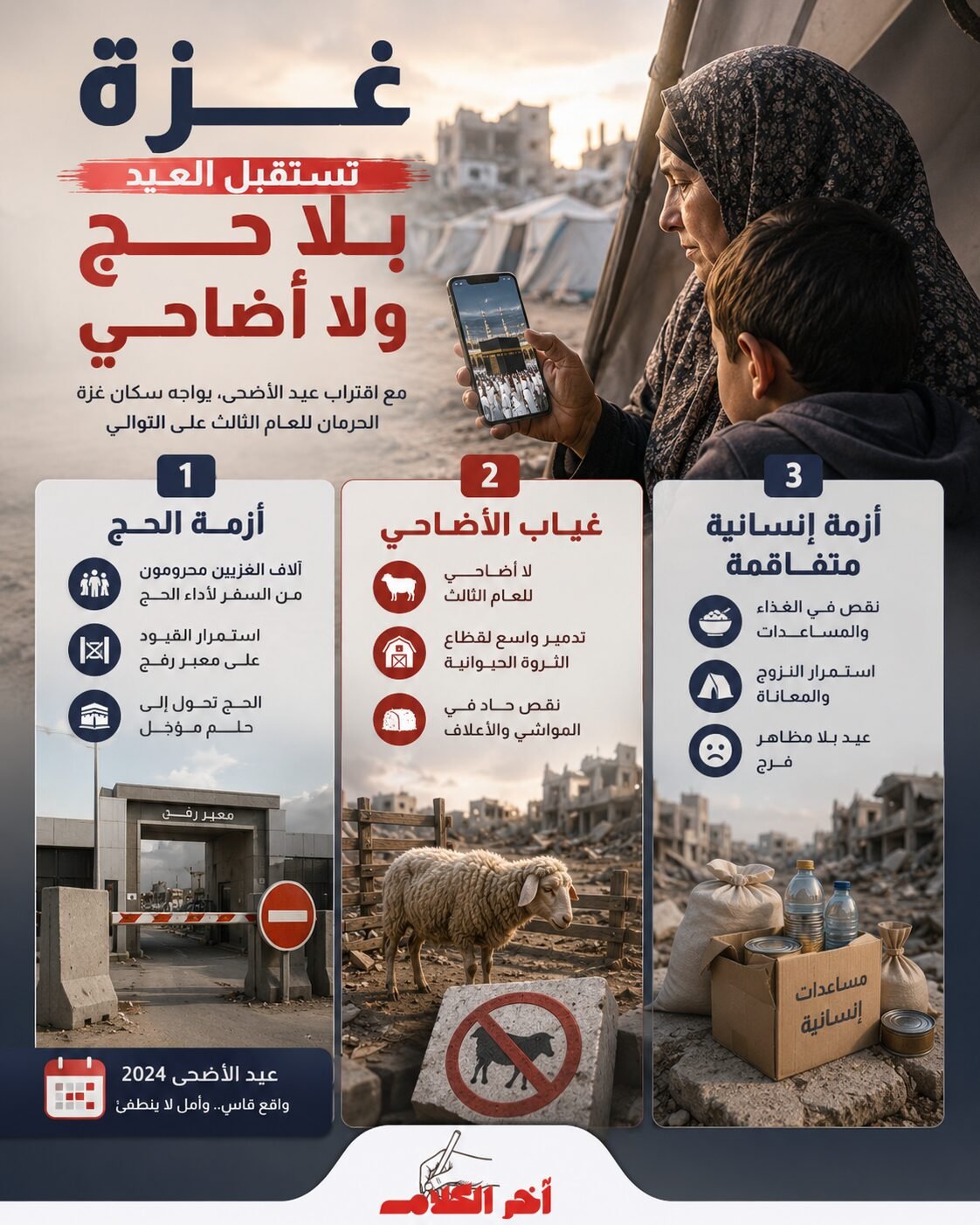 غزة تستقبل العيد بلا حج ولا أضاحي