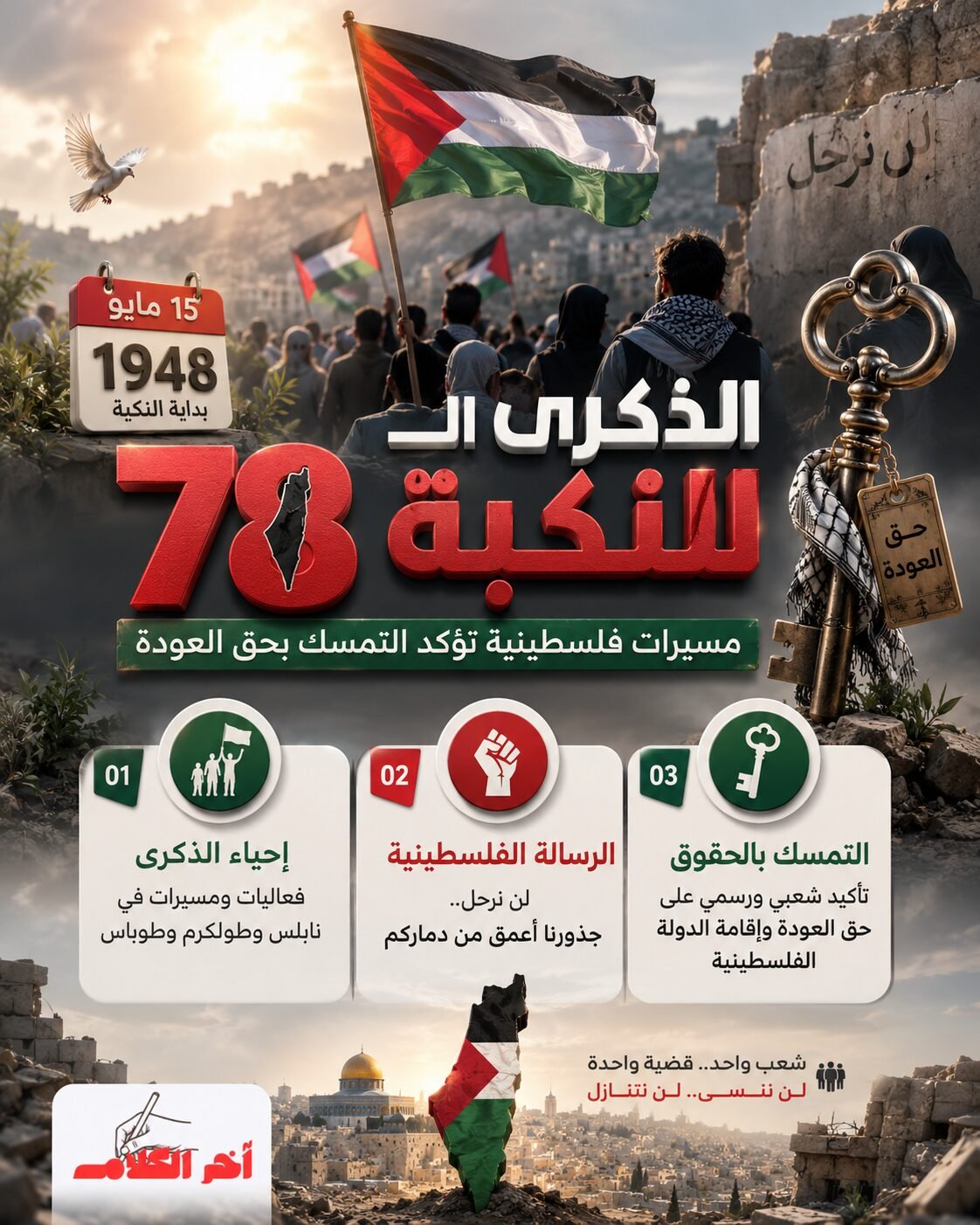 فلسطينيون يحيون الذكرى الـ78 للنكبة