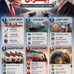 انوفجرافيك عربي يشرح العناوين الرئيية لنشرة الأخبار