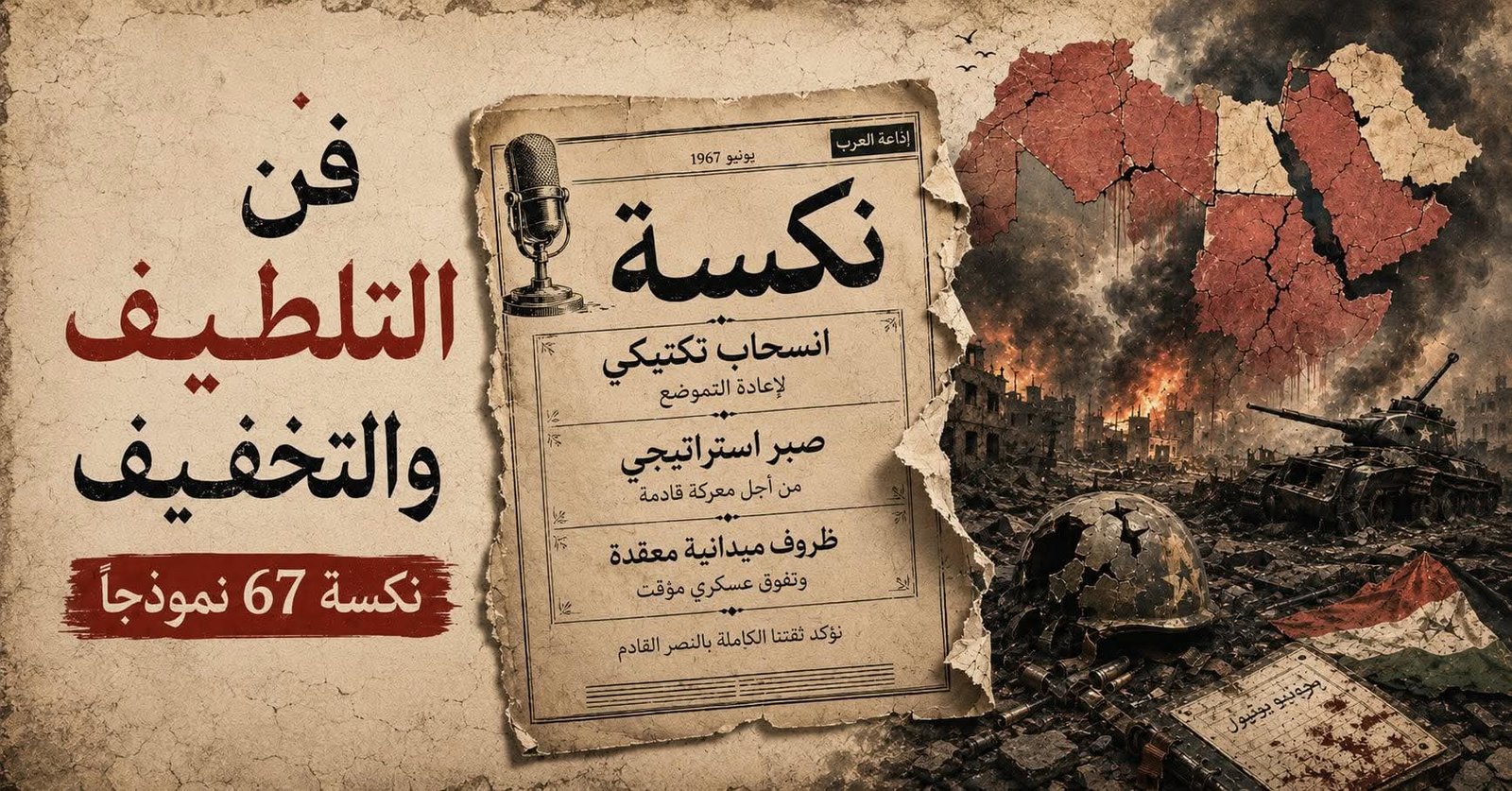 د. أيمن منصور ندا يكتب: فن التلطيف والتخفيف (نكسة 67 نموذجا)
