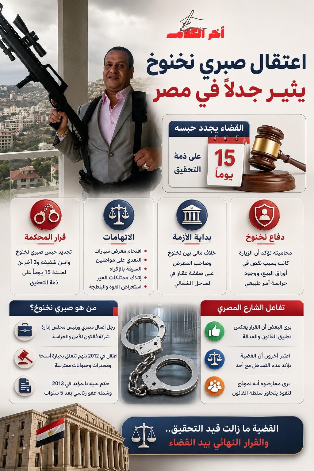 اعتقال صبري نخنوخ يثير جدلاً واسعاً في مصر