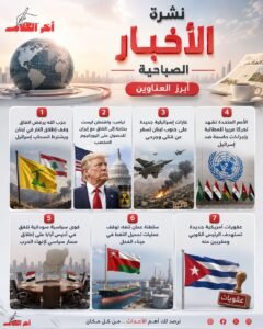 نشرة الأخبار الصباحية