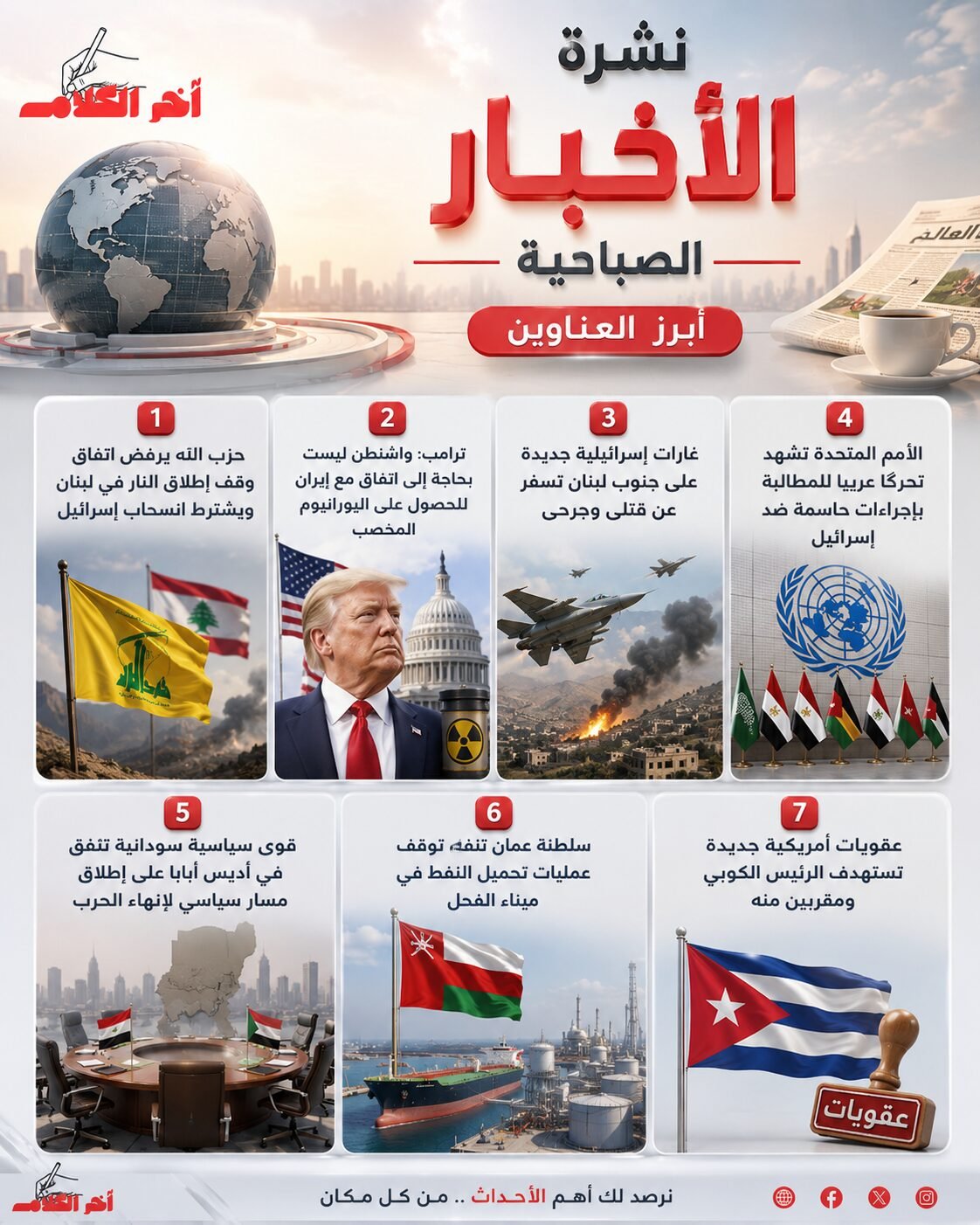 نشرة الأخبار الصباحية