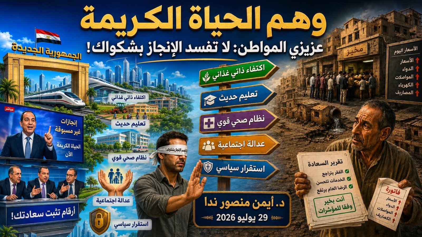 د. أيمن منصور ندا يكتب: عزيزي المواطن: لا تفسد الإنجاز بشكواك!