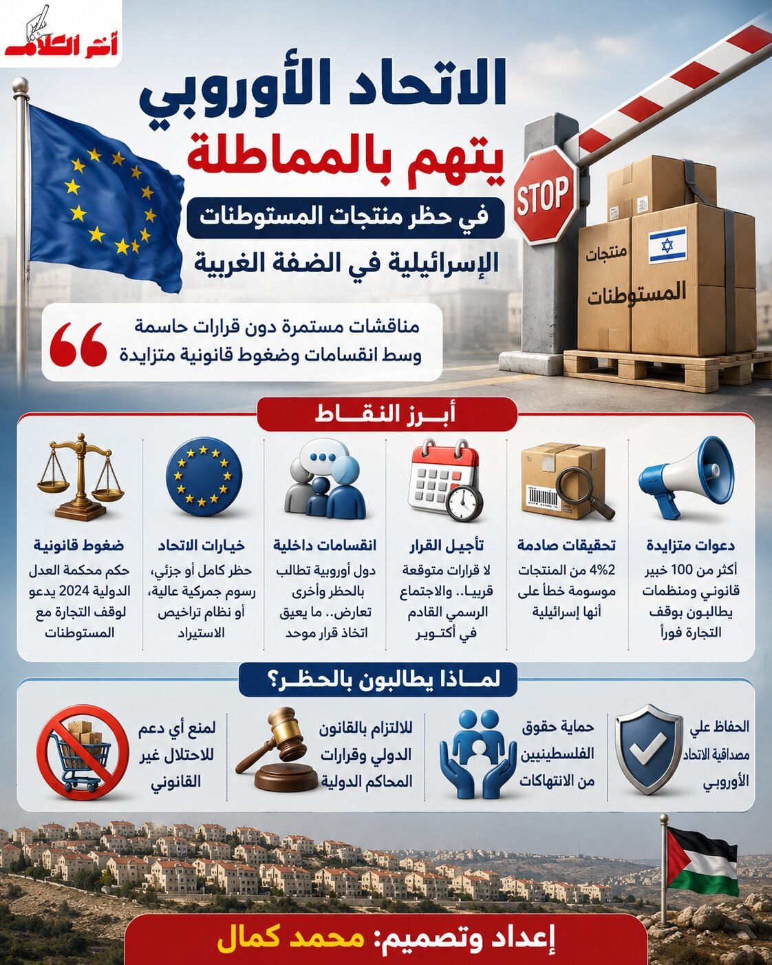 اتهامات للاتحاد الأوروبي بالمماطلة في حظر منتجات المستوطنات الإسرائيلية