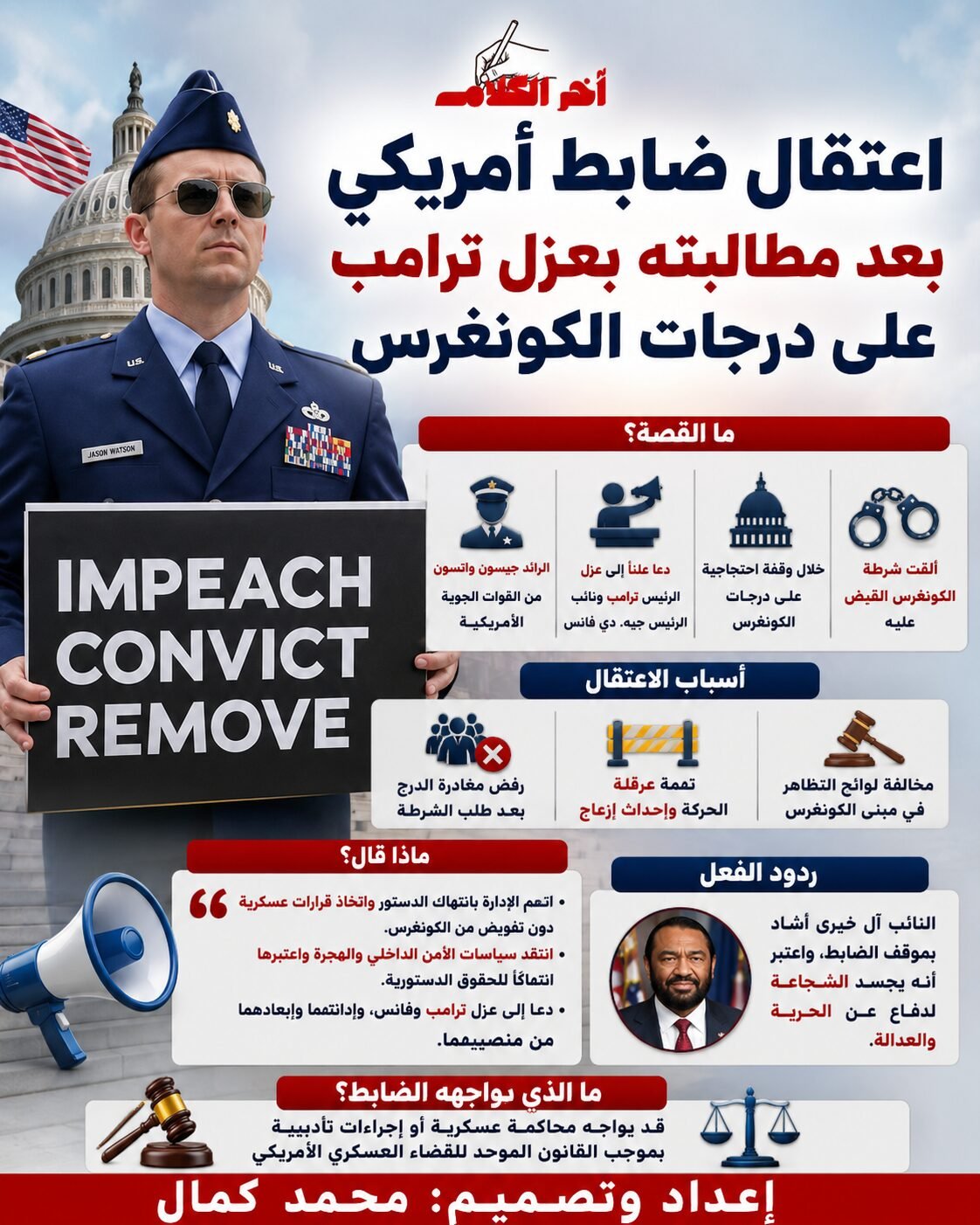 اعتقال ضابط أمريكي بعد دعوته إلى عزل ترامب