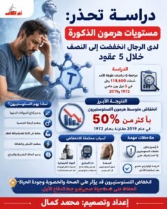 مستويات هرمون الذكورة لدى الرجال انخفضت إلى النصف
