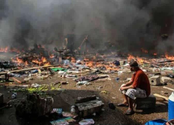 صورة من ميدان رابعة عقب فض الاعتصام 