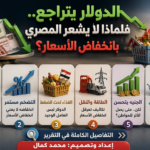 **النص البديل للإنفوجرافيك:** إنفوجرافيك اقتصادي يوضح أسباب عدم شعور المصريين بانخفاض الأسعار رغم تراجع الدولار، مع إبراز تأثير التضخم وأسعار الغذاء والطاقة والنقل على تكلفة المعيشة، وسؤال حول انعكاس تحسن الجنيه على ميزانية الأسرة. **إعداد وتصميم: محمد كمال**.
