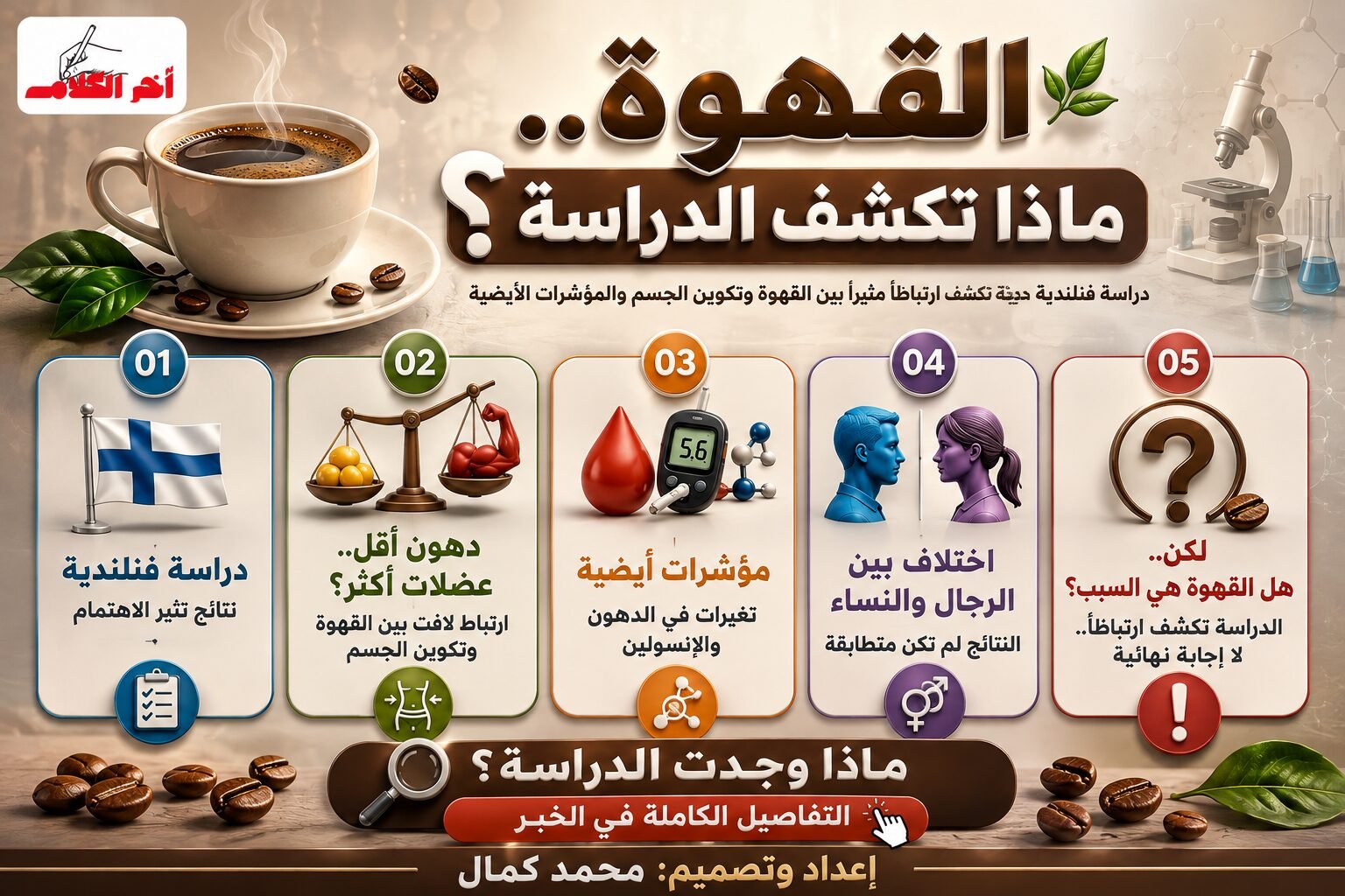 تناول القهوة يرتبط بدهون أقل وكتلة عضلية أكبر