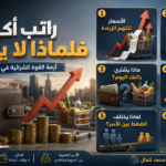 **النص البديل للصورة (Alt Text):** إنفوجرافيك اقتصادي عن تراجع القوة الشرائية في مصر، يوضح تأثير ارتفاع الأسعار والتضخم على دخل الأسر وقدرتها على تلبية الاحتياجات.
