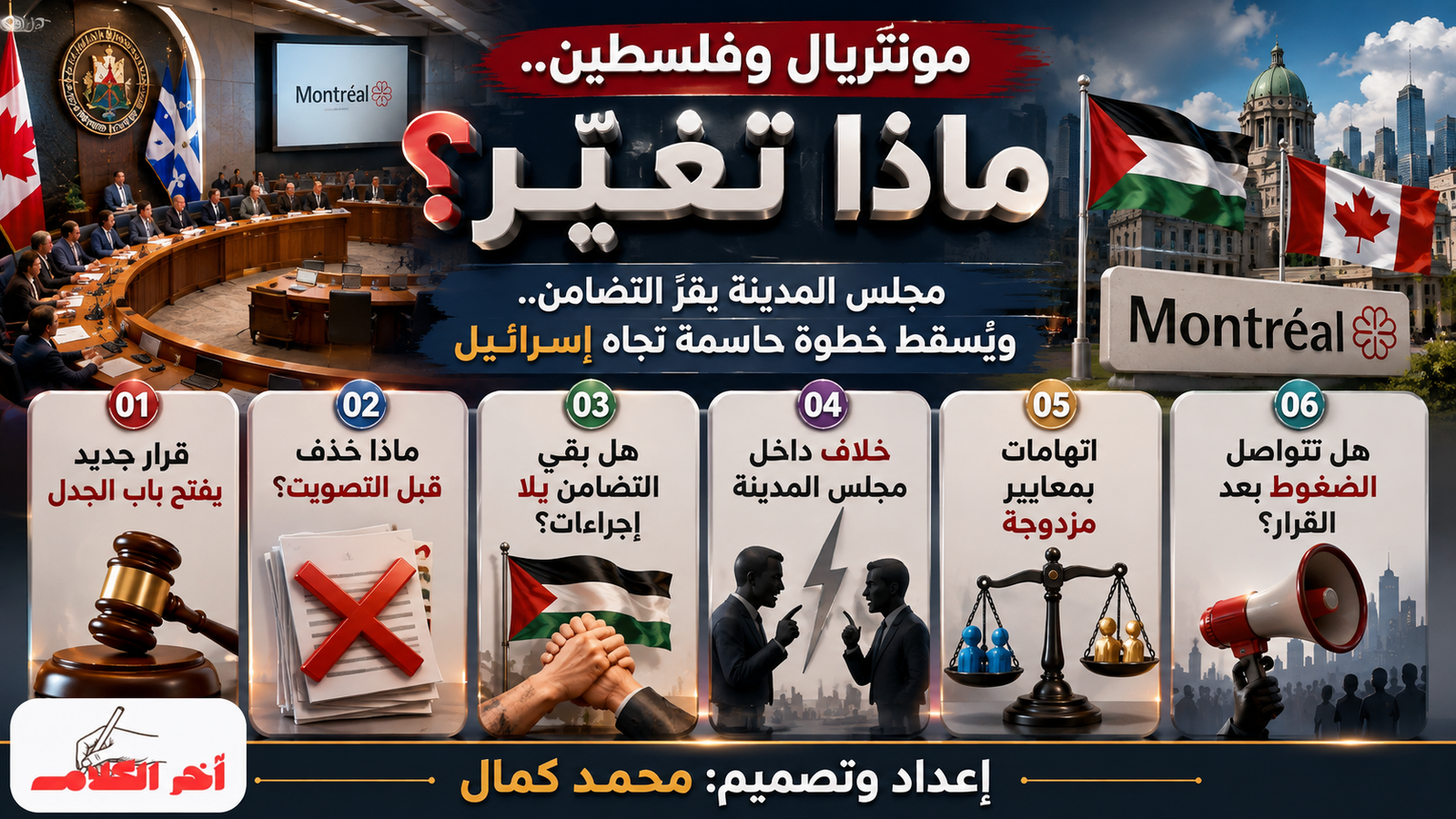 بلدية مونتريال تتضامن مع فلسطين وتُسقط تعليق العلاقات مع إسرائيل