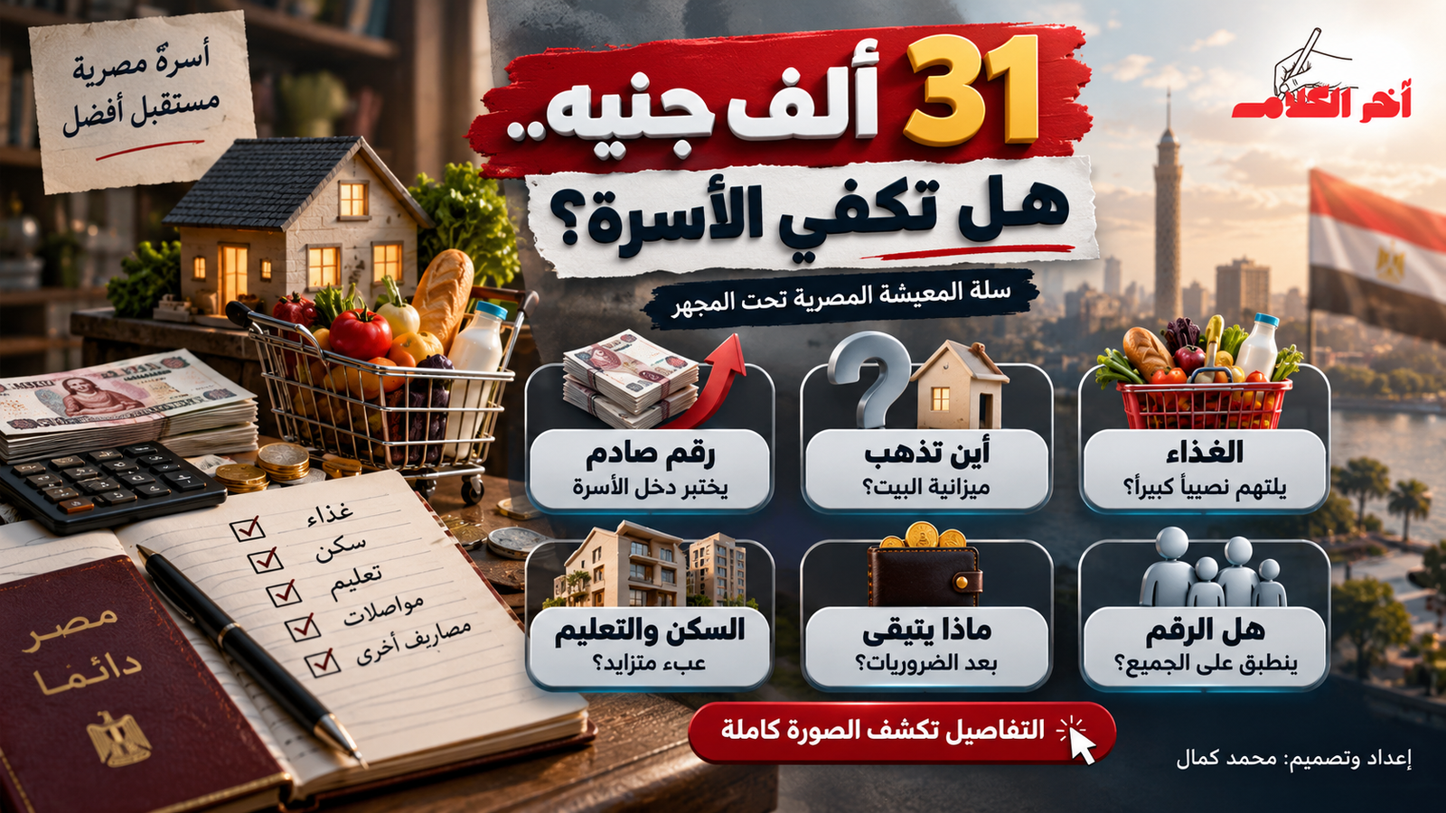 31.8 ألف جنيه.. كم تحتاج الأسرة المصرية للمعيشة شهريًا؟