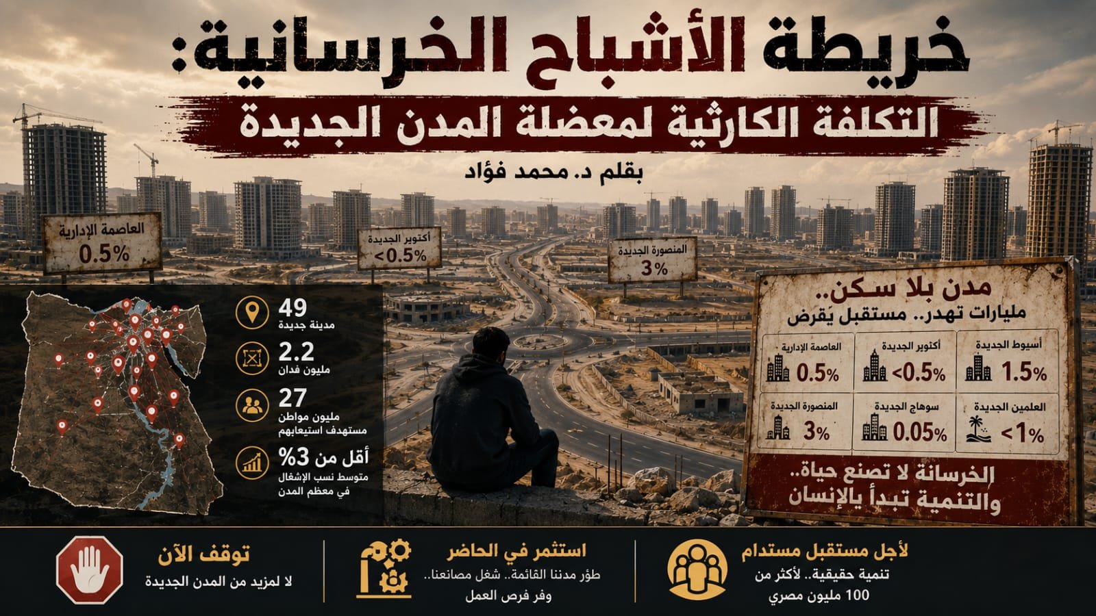 د. محمد فؤاد يكتب: خريطة الأشباح الخرسانية (المدن الجديدة)