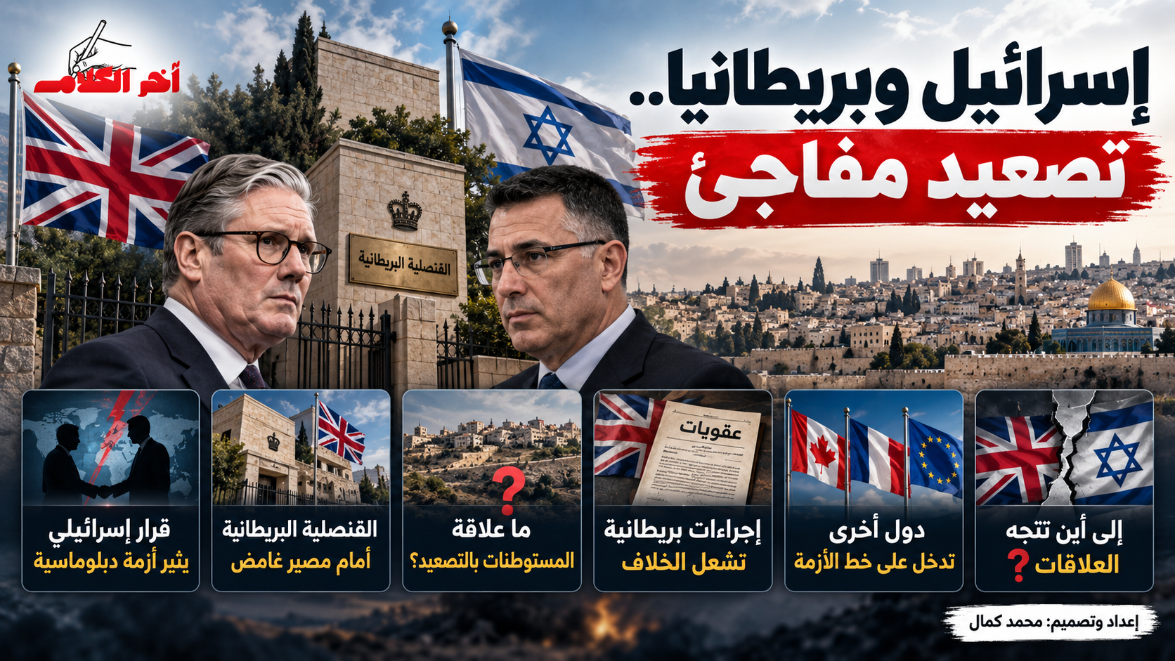 إسرائيل تطالب بإغلاق القنصلية البريطانية في القدس الشرقية خلال 30 يومًا